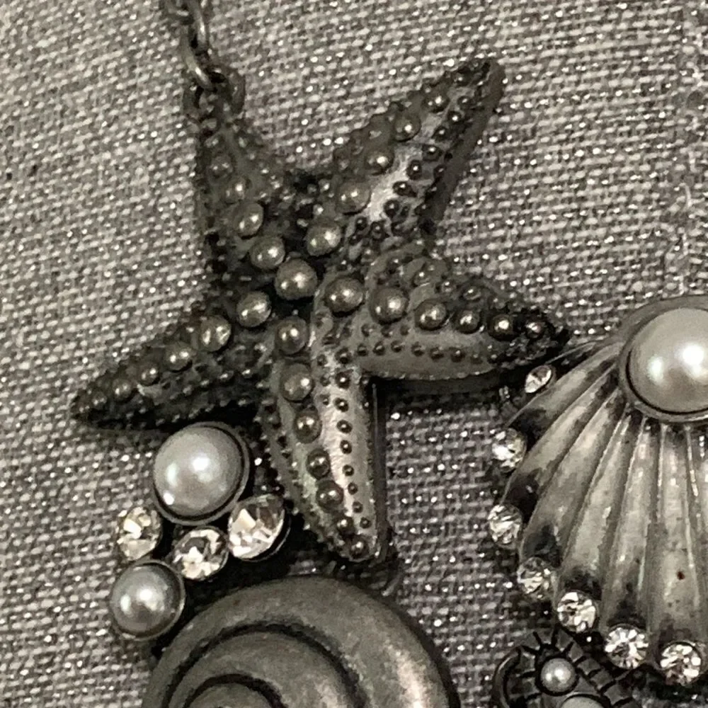 Cookie‎ Lee Ocean Themed Statement Costume Jewelry Necklace Starfish Shells